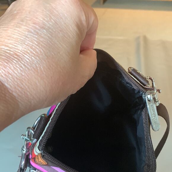 LeSportsac Crossbody Bag Multicolor Stripes Zippered Pockets - Picture 5 of 7